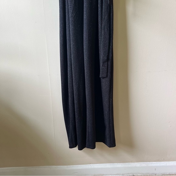 Mi Ami Medium Sparkly Black Wrap Wide Leg jumpsuit - Picture 4 of 7